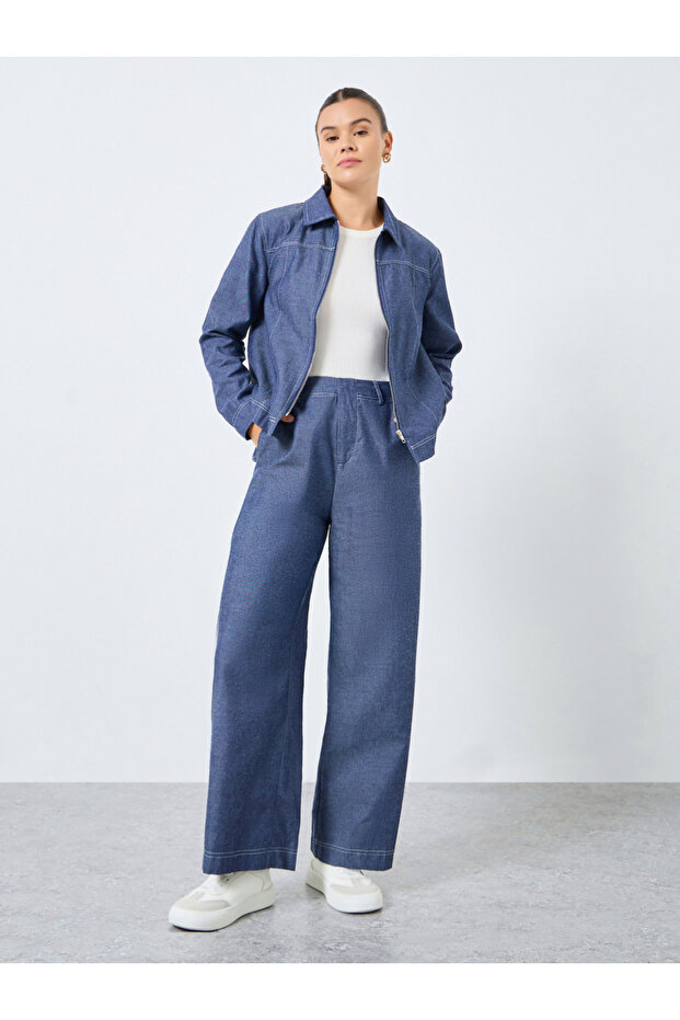 Women High Rise Wide Leg Jeans
