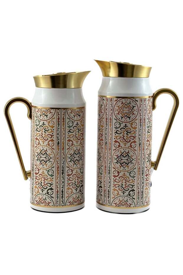 Homemaker 2-Piece Tea & Coffee Flask - 0.75 Liter & 1 Liter Capacity - Glass Inner - Steel Body - Mu