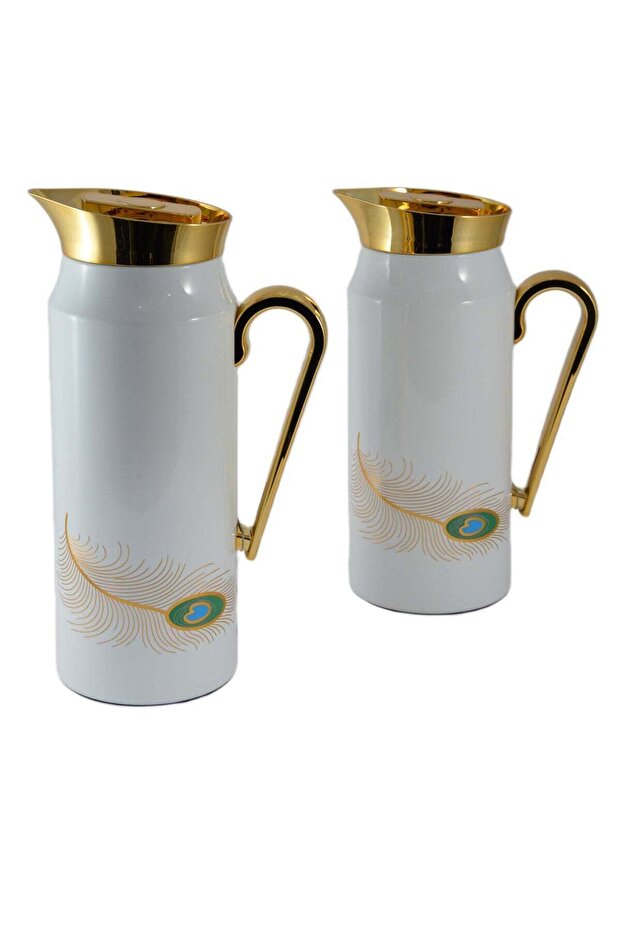 Home Maker 2-Piece Thermal Flask Set – 0.75L & 1L – Stainless Steel Exterior with Inner Glass In