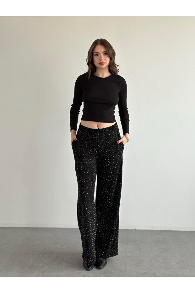 Taşlı Regular Pantolon - 1