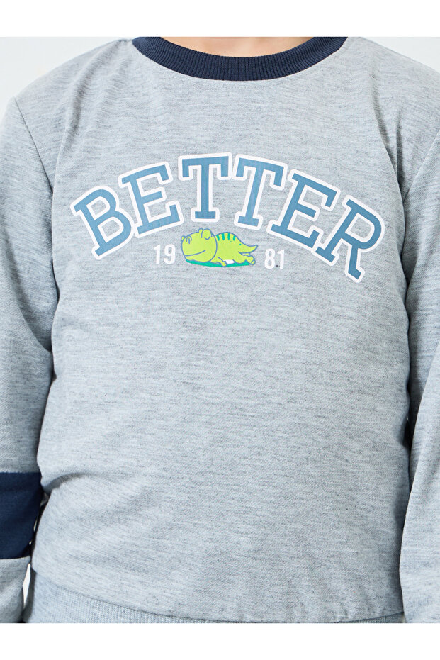 Boys Grey Graphic Print Sweatshirt