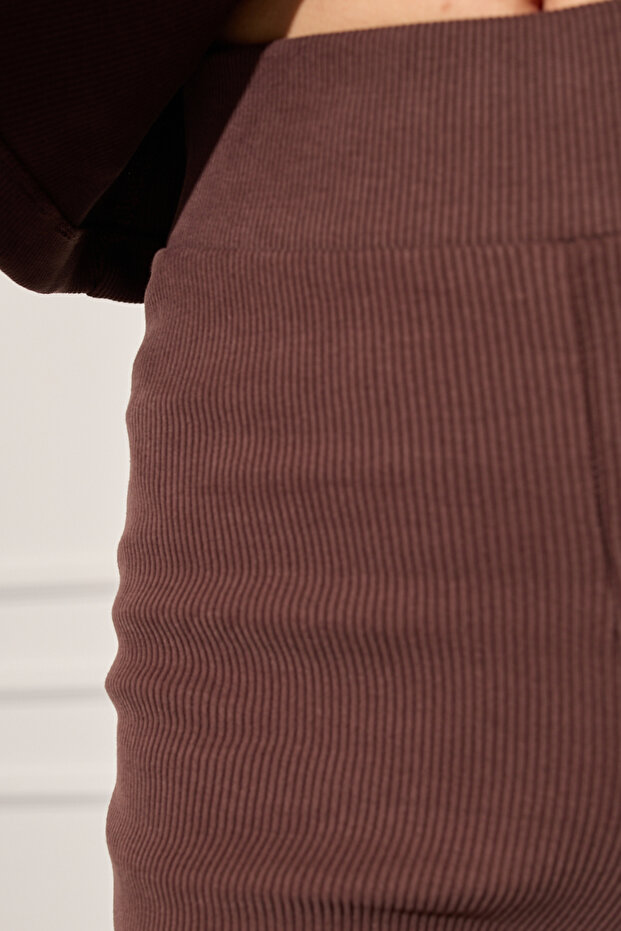 Fitilli Örme Şort - 3