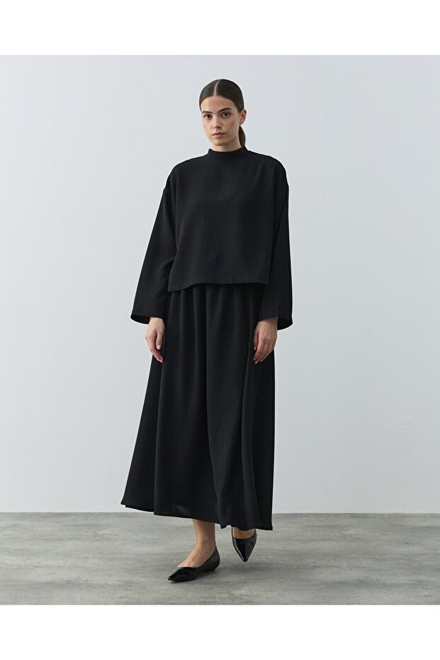 Krep Basic Bluz Siyah - 6