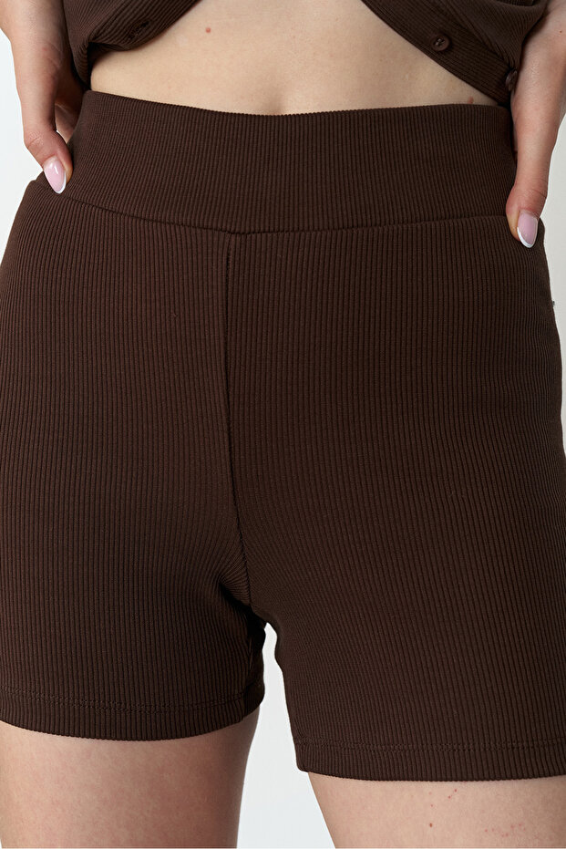 Fitilli Örme Şort - 3