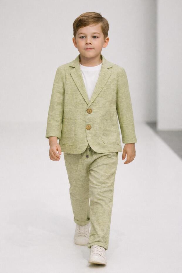 Boys' Linen With Jacket Casual Suit for Performance, Special Occasion and Graduation