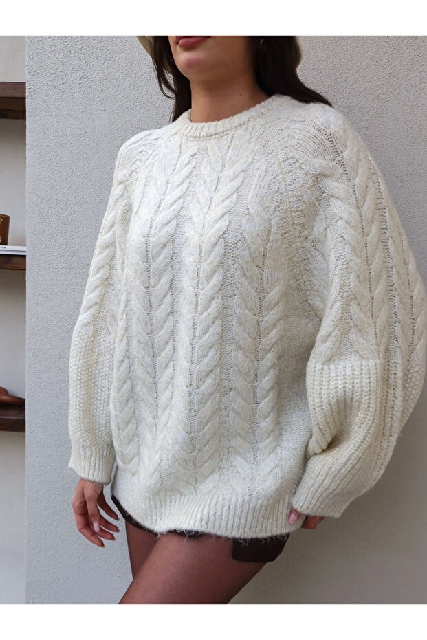 Oversize Simli Triko Kazak - 4