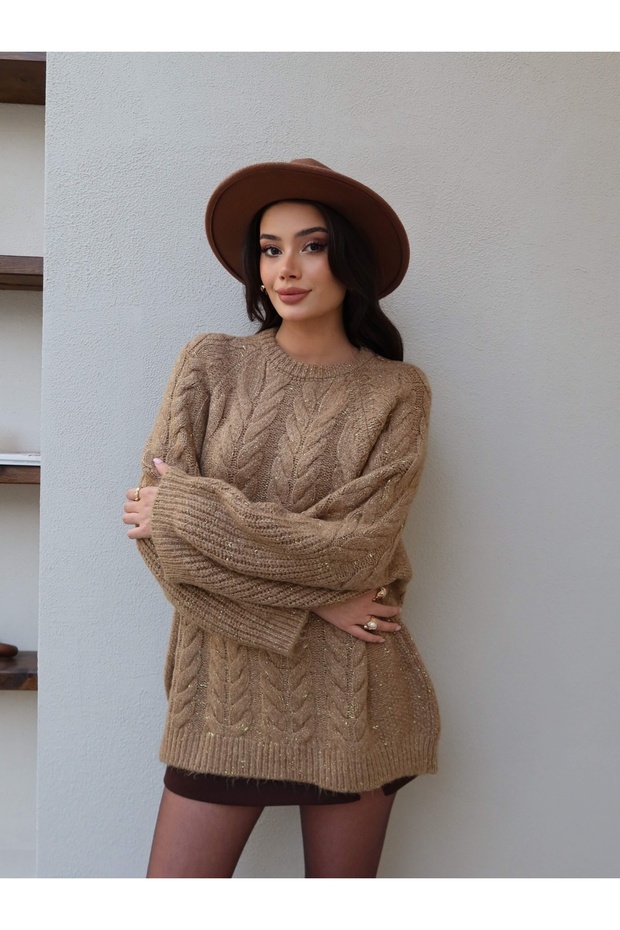 Oversize Simli Triko Kazak - 8