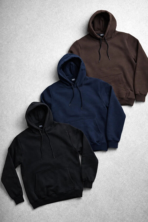 Men's Hooded Kangaroo Pocket 3-Piece Sweatshirt