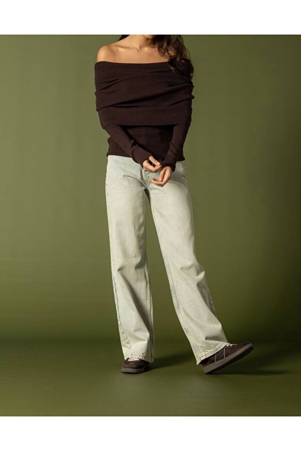 Kayık Yaka Triko Bluz - 1