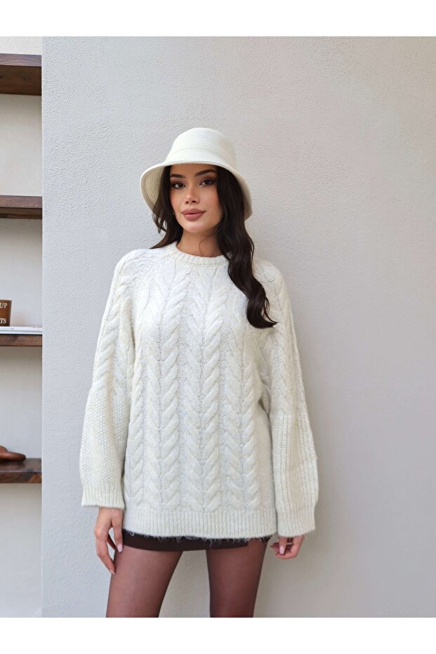 Oversize Simli Triko Kazak - 7