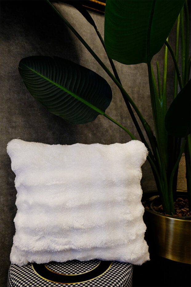 Plush Puffy Decorative Pillow Cushion Cover Fluffy Bubble White 1 Piece 50X50 cm