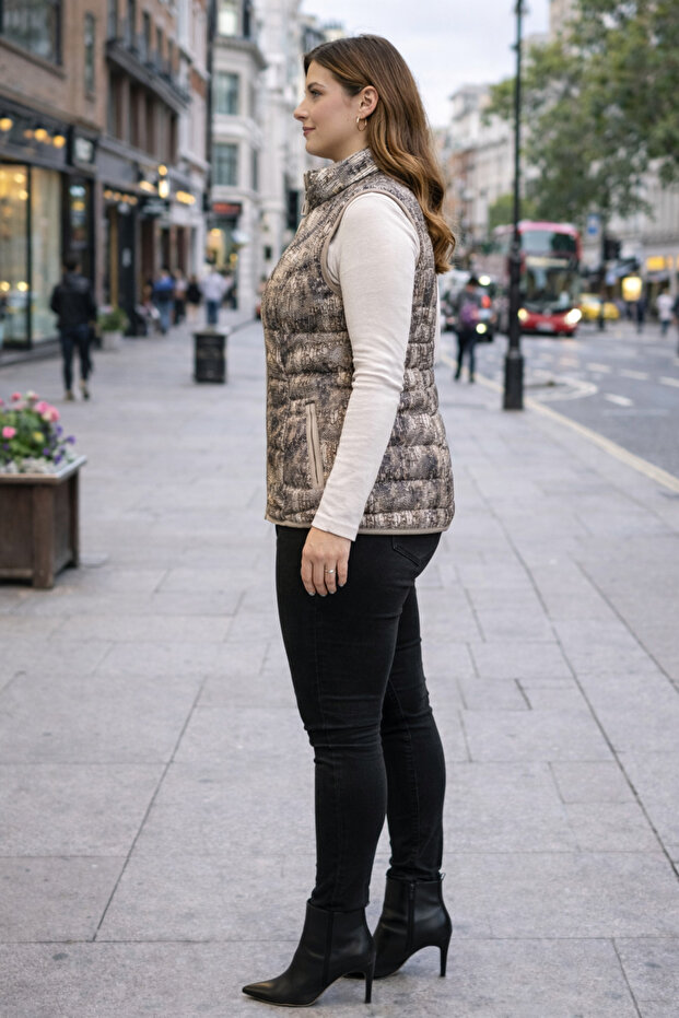 Patterned Quilted Vest - 2