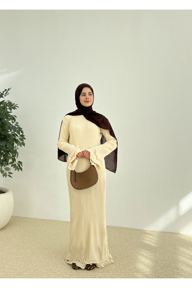 HM TRİKO ELBİSE Bej - 1