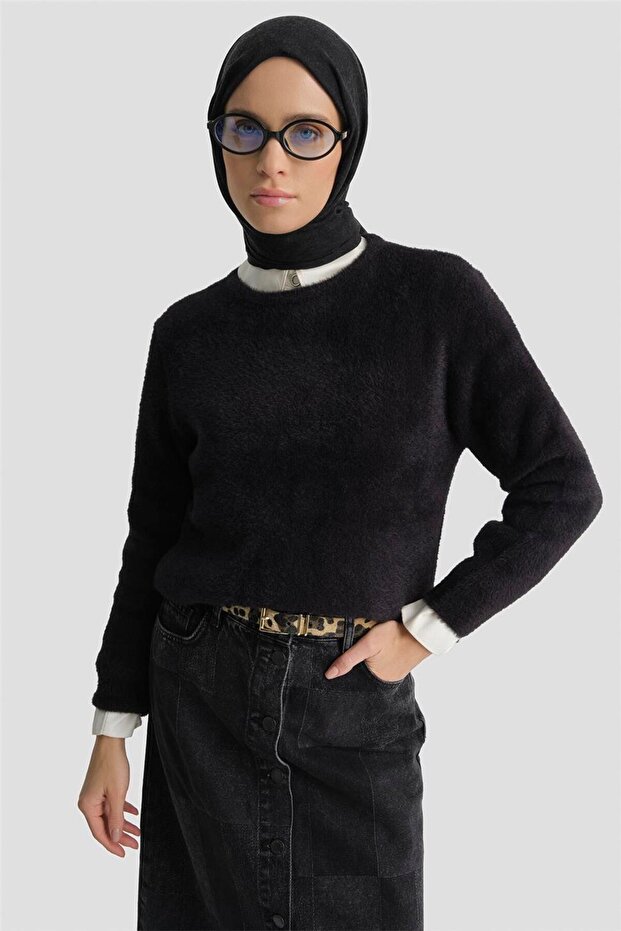 Dokulu Basic Kazak 25KD6025 Siyah - 2