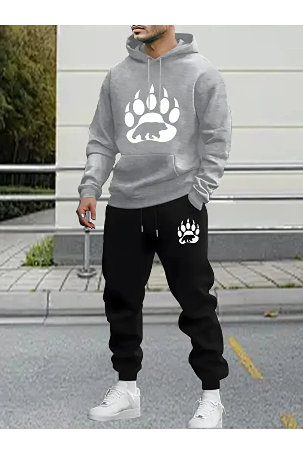 Unisex Pati Printed Hooded Sweatshirt and Jogger Sweatpants - Top and Bottom Set