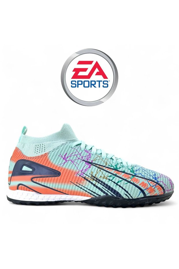 Ea Sport Youth Socks Multi-Color Rubber Sole Football Shoes for Grass and Turf