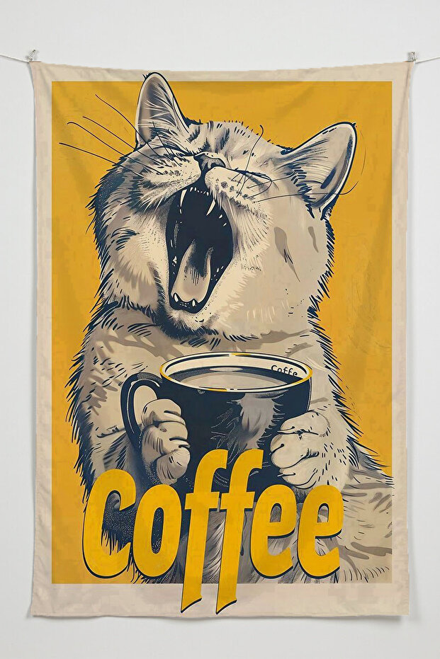 Cat Wall Hanging – Pet-Themed, High-Quality Fabric, Tapestry Wall Carpet