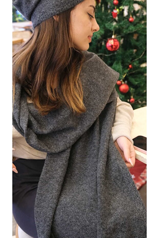 Kaşmir Karışımlı Basic Düz Atkı - 1