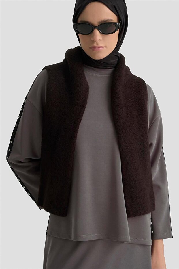 Şeritli Örme Takım 25KD1163 Antrasit - 3