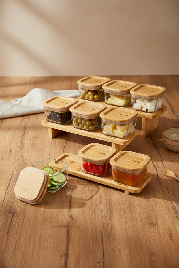 Lunaya 9'lu Bambu Standlı Kahvaltılık Seti - 2