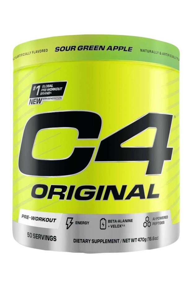 Original Pre Workout Powder Sour Green Apple 50 SERV