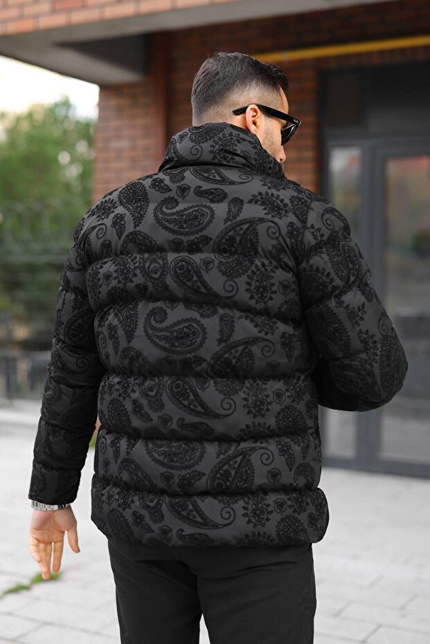 رجال، ياقة مرتفعة متوسطة الطول، شتوي، نمط فلوك، معطف منفوخ 2515 - 6