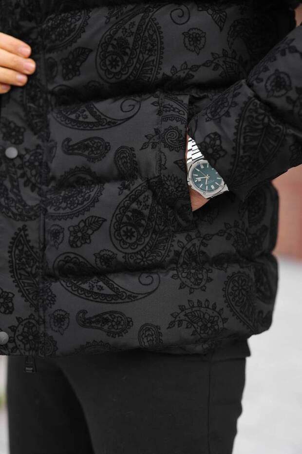 رجال، ياقة مرتفعة متوسطة الطول، شتوي، نمط فلوك، معطف منفوخ 2515 - 4