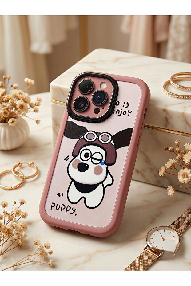 iPhone 15 Pro Max Compatible 3D Character Patterned Shockproof Case with Camera Protection Frame - 1
