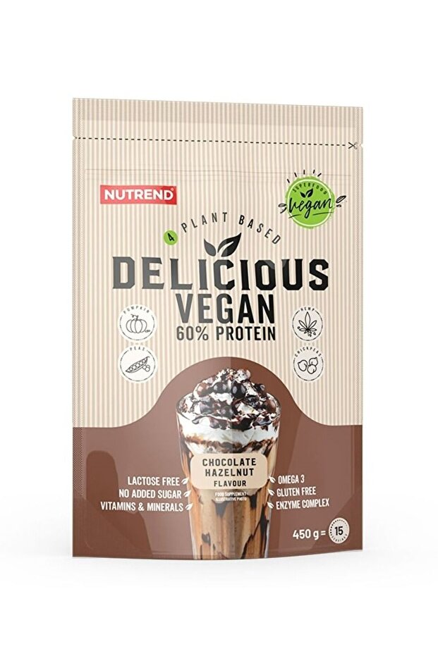 Delicious Vegan 60% Protein 450 G, Chocolate Hazelnut