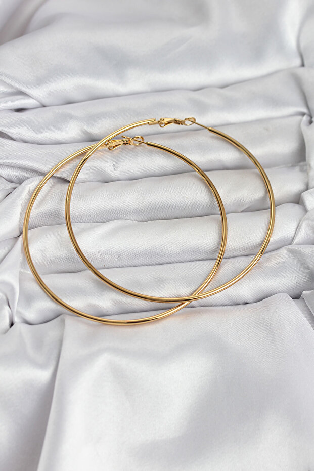 Gold Color 75 mm Hoop Earrings - Ebj251219W38909