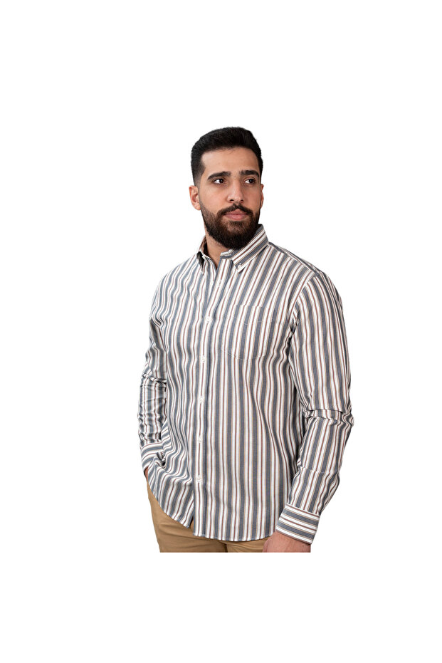 Men's Wrinkle-Free Long Sleeve Cotton Oxford Shirt