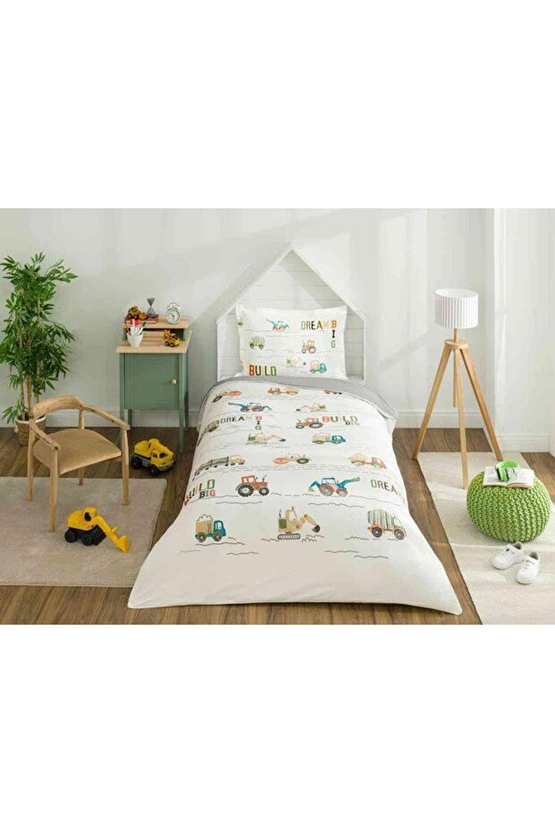 Work Zone Single Person Licensed Elastic Duvet Cover Set Boys' Duvet Cover Set