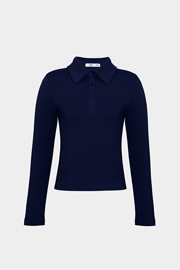 Premium Polo Neck Shoulder Pad Detailed Cotton Fit T-Shirt