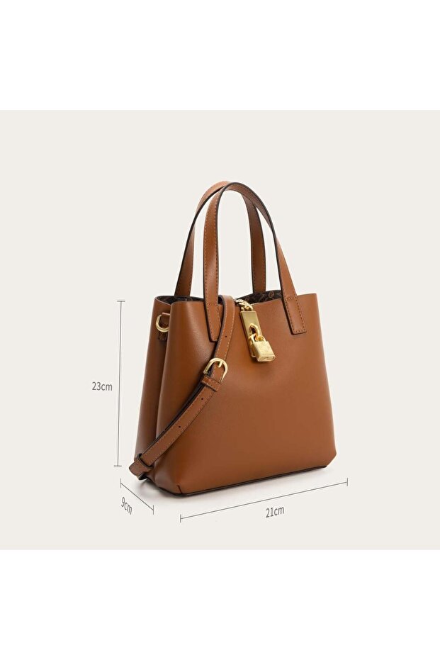 شنطة مميزة حجم متوسط بلون بني - 3