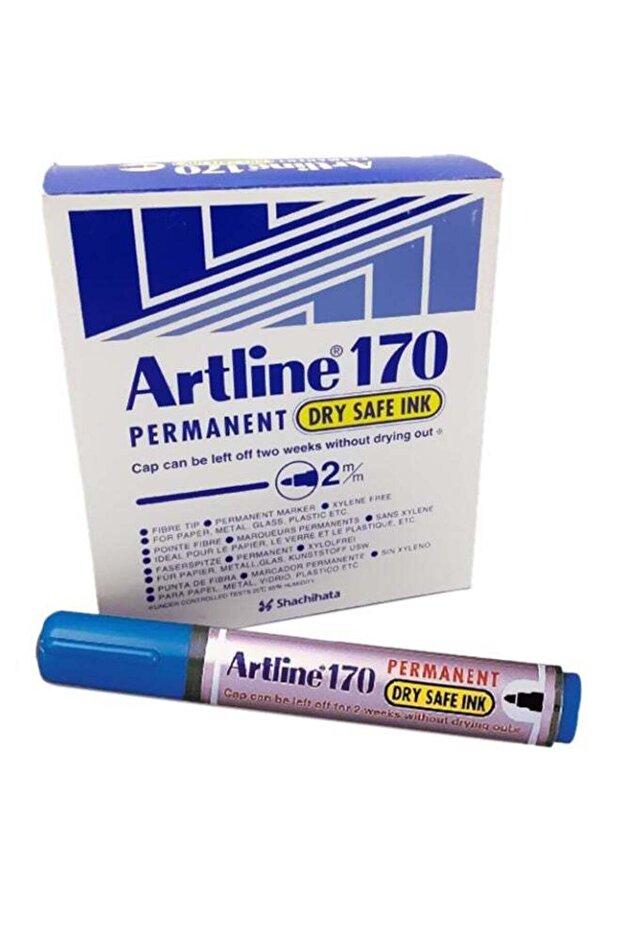 12-Piece Permanent Marker Blue/Silver EK-170BL