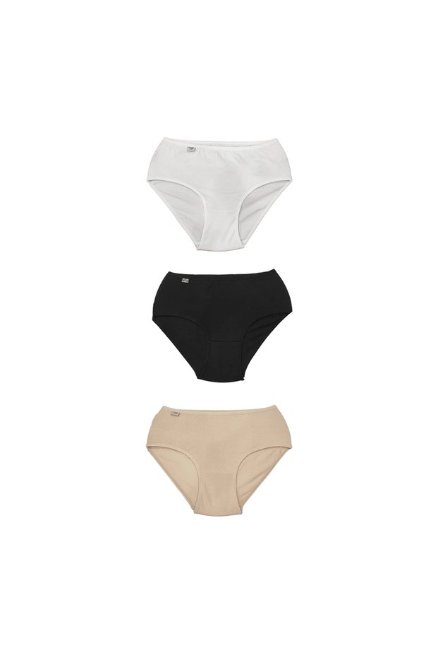 922 Ribana Women's Bato Panties 3-Pack m Grey-Black-Tan
