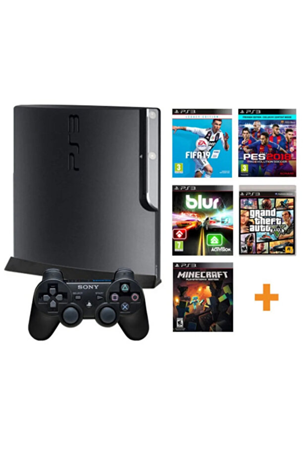 Ubisoft PS3 slim 320 gb konsol + 2 kol + 30 hit oyun +100 arcade oyun