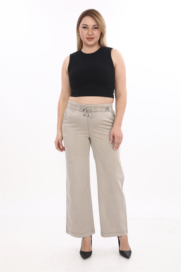 Women's Mink Summer Stone Logo Printed Pipe Leg Trousers