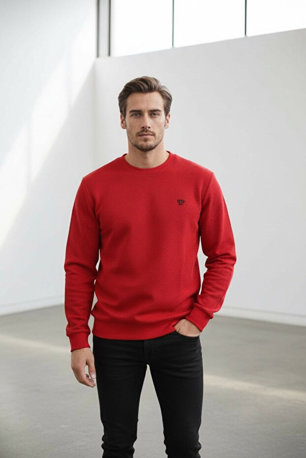 Men's mare jaker bicycle collar red sweatshirt
