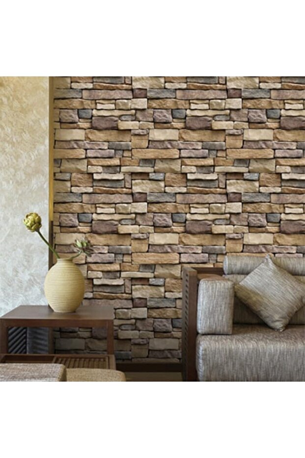 3D Self Adhesive Wall Paper Brick Stone Sticker for Bedroom Livingroom 45 x 300cm