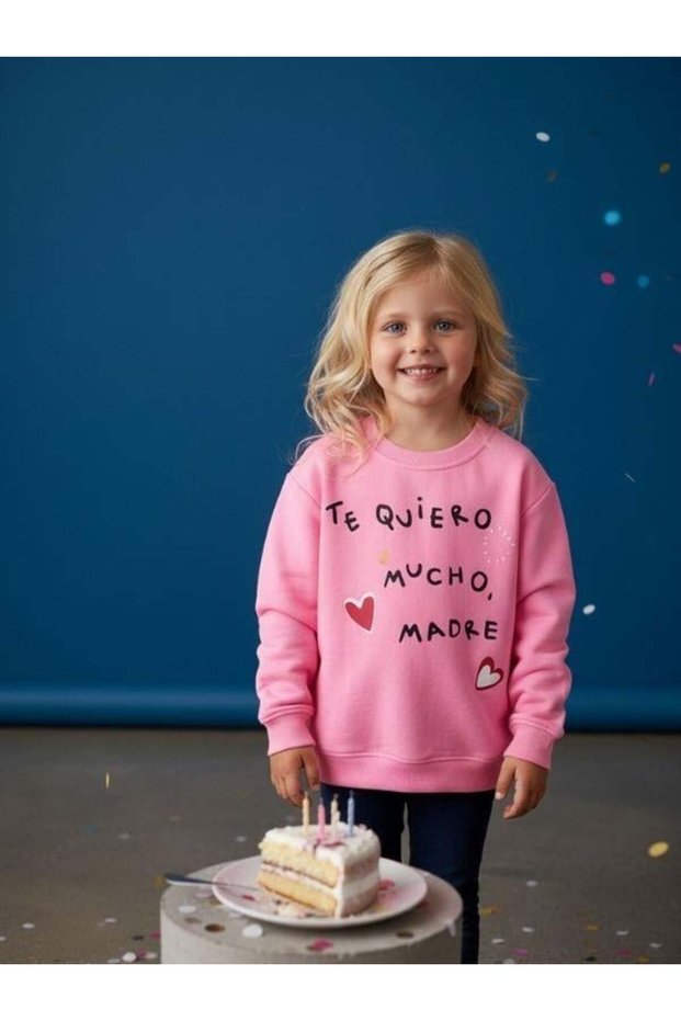 Girl's Neon Color Thin Sweatshirt with Writing