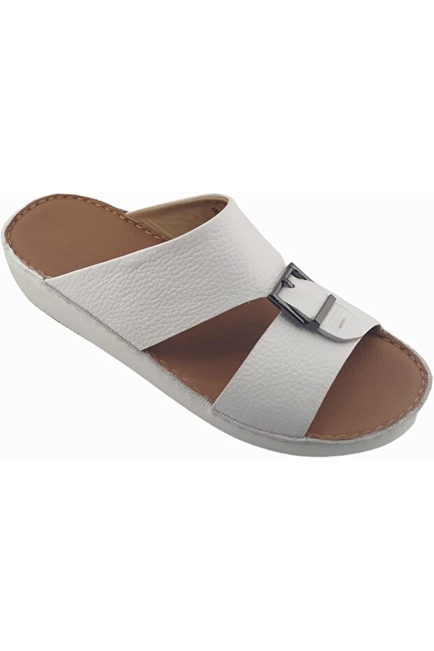 A E T Arabic Sandals For Men | Outdoor Mens Slippers | Open Toe | Genuine Milled Leather with Buckle