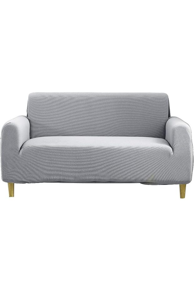Thick Couch Covers Sectional Sofa Stretch Slipcover,Furniture Protector (145 x 185 cm, Light Grey)