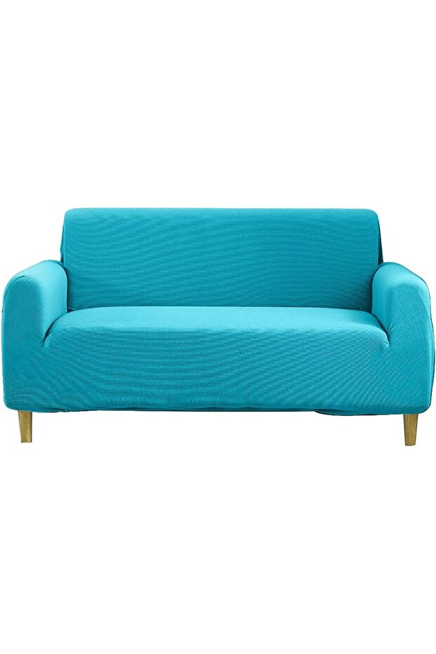 Thick Couch Covers Sectional Sofa Stretch Slipcover,Furniture Protector (145 x 185 cm, Lagoon Blue)