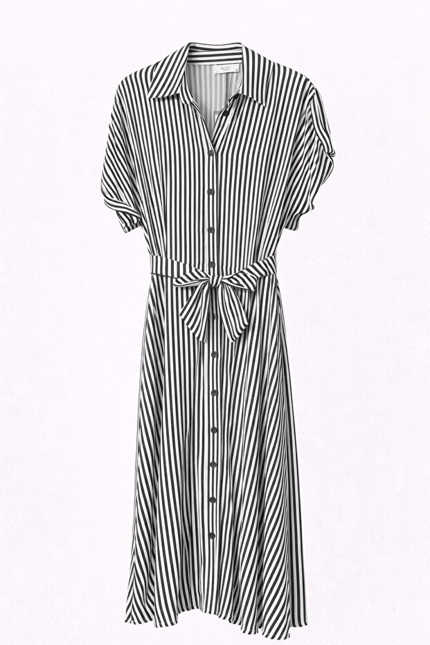 Maxi Boy Çizgili Elbise - 2