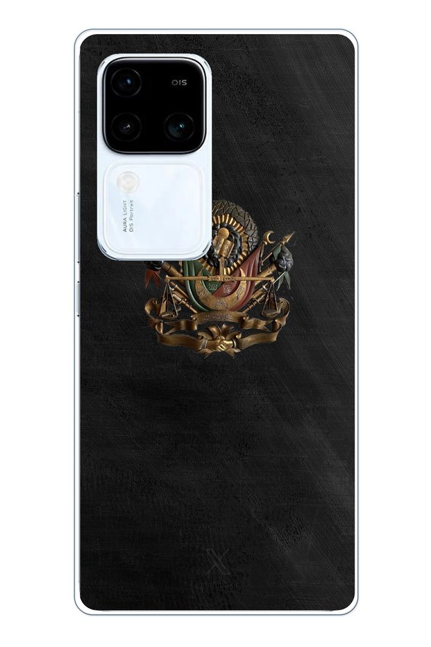 جراب سيليكون مطبوع متوافق مع هاتف Vivo V30 مع تفاصيل التوجيه العثماني
