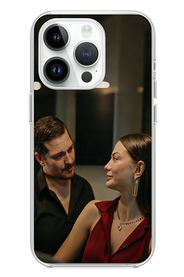 حافظة سيليكون متوافقة مع هاتف iPhone 14 PRO - Eşref وNisan مطبوع - 1