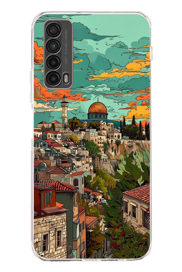 Huawei P Smart 2021 Compatible Free Palestine and Dome of the Rock Printed Silicone Case