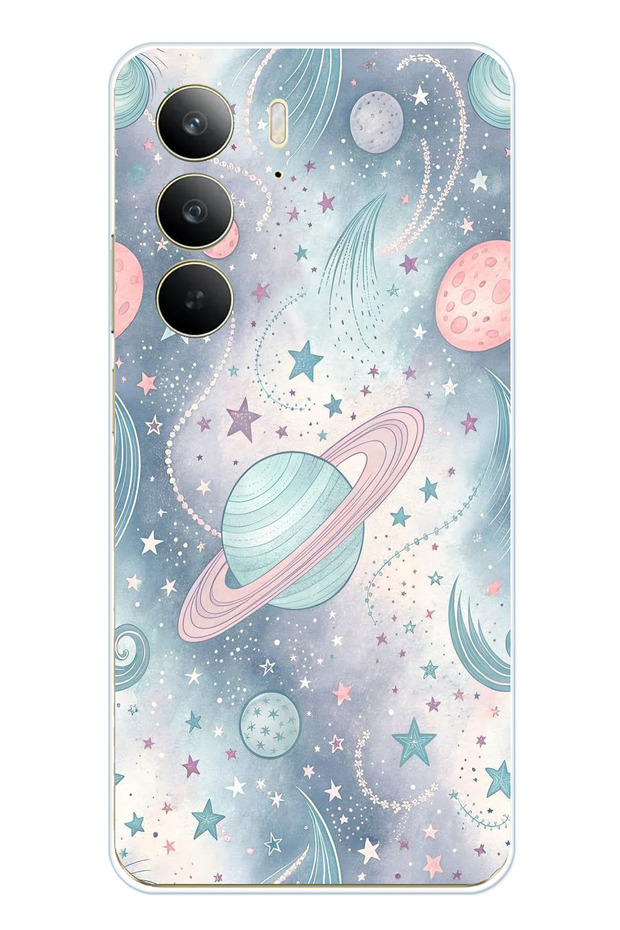 حافظة سيليكون ناعمة ملونة متوافقة مع هاتف Realme C75 مطبوع - 1