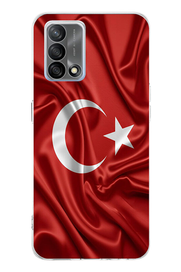 حافظة سيليكون متوافقة مع علم تركيا مطبوع لهاتف OPPO A74 - 1
